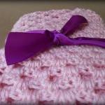 Pink Crocheted Baby Blanket