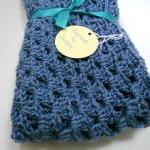 Crochet Baby Blanket Denim Blue