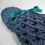 Crochet Baby Blanket Denim Blue