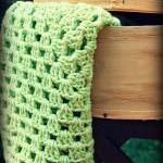 Green Crochet Baby Blanket