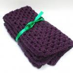Plum Crocheted Baby Blanket